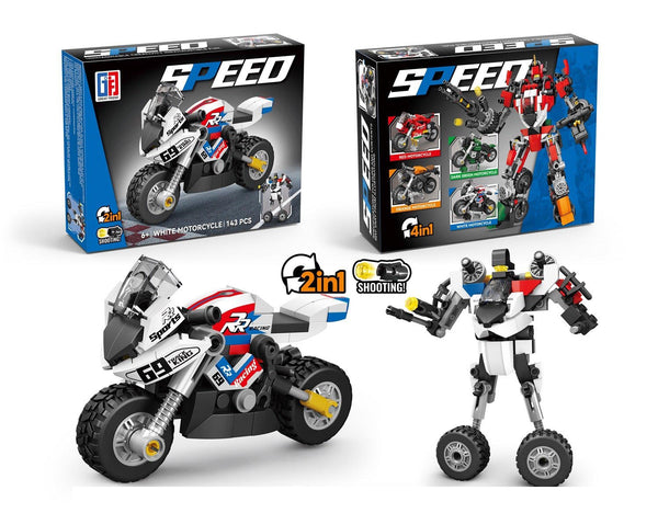 2-in-1 Motorcycle & Robot Building Toy – Transforming Construction Set for Kids