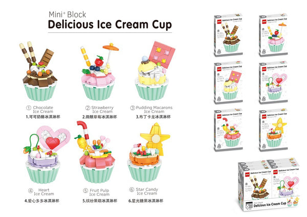 Mini Block Ice Cream Cup Set – Creative Building Dessert Toy for Kids (1 PC)