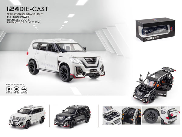 1:24 Die-Cast SUV Toy Car for Kids – Metal Model with Lights & Sound | Pull-Back Action 25 cm